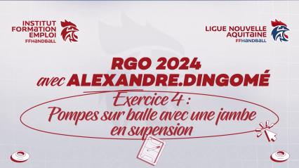 RGO 24 DINGOME - Série 4 "PROPRIOCEPTION" - Pompes sur balle avec une jambe en suspension